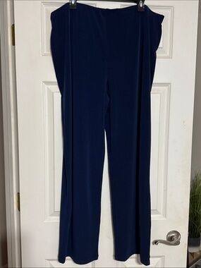 JM Collection Navy Wide-Leg Trousers